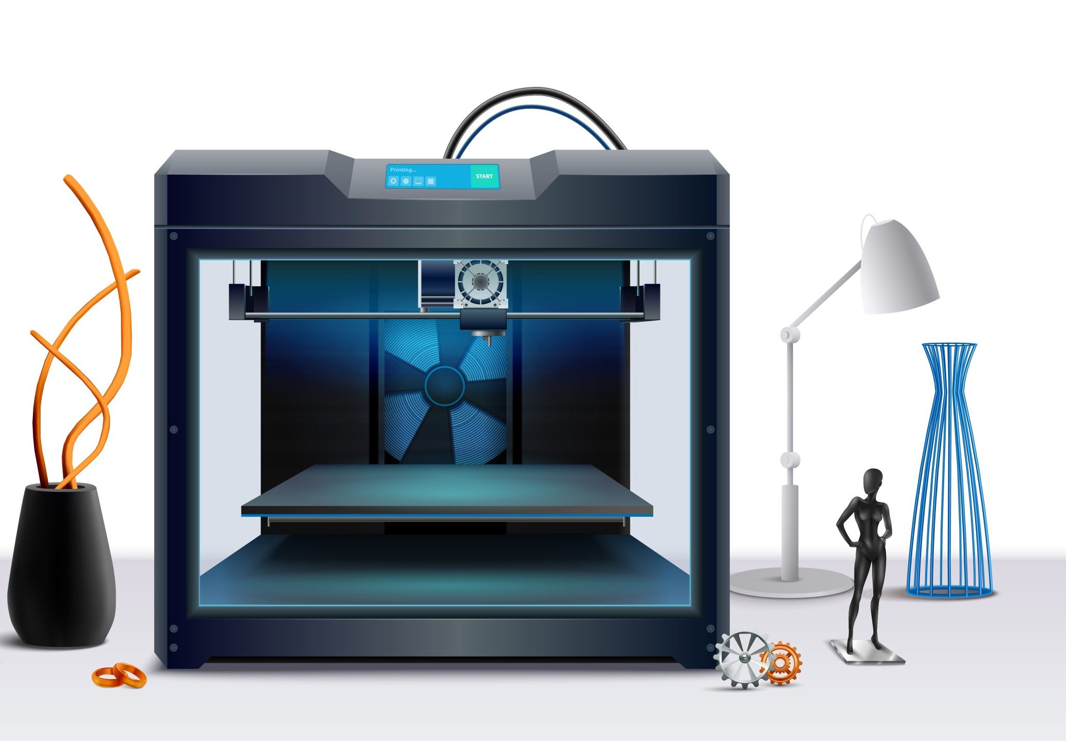 Realistic composition with 3d printer and various printed objects vector illustration SSUCv3H4sIAAAAAAACA3VRTU/DMAz9K5HPhYF26w2hCYGENA1uEwc3MZ1ZGldJ2jFV/e84+5B24RLZz/bz88sEDSa2UE/A3g8pR8wsAerHCshxlsjooX6YK0gZ85Aoaa9mFjO1Wj3lV5LtVHCo4ZPsLoiX9gg6ODQKvXOy5D0GkiHBXF1bX2/WpsWz5/7uKeb/xr4qwJaCPRYVKiOSJzyJ2mppf8gUu4vCkR3JOcTBcQlhFIte68tyga6VrqBtxH7HNvJIseSOktUANoSeU2ZrrHS9JC4azYHzziyd6SMHXWcwODNiZNV3wZyR5odsTmbUV6K5tfberNRXbDyZ1frjNL2h4JSIg3lbv5hviR0WA/Jv8Qeqi1FnrrSwEiz1eUC/yLc2y15/bZ7nP2jrhBjTAQAA